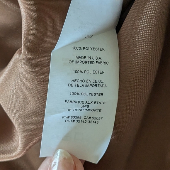 Nicole Miller Liquid Copper Satin Shiny Midi Skirt L - Picture 5 of 6